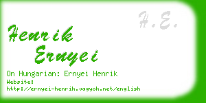 henrik ernyei business card
